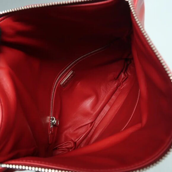 PRADA Red Leather Shoulder Bag 597-012825 - Picture 10 of 12